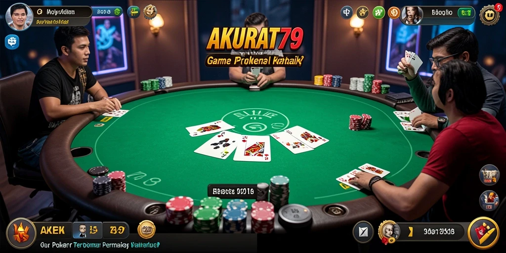 Tampilan screenshot gameplay poker AKURAT79 yang mendebarkan.