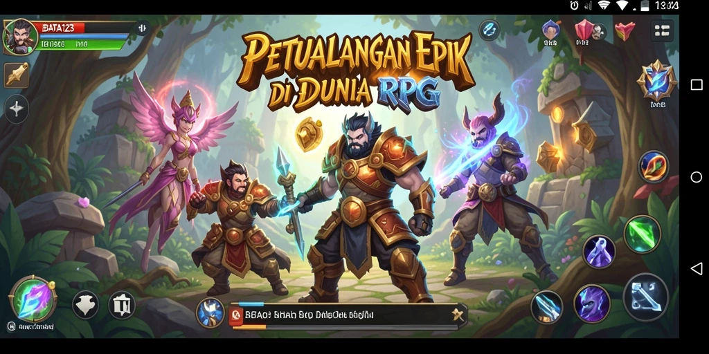 Tangkapan layar menampilkan aksi pertempuran seru dalam BATA123.