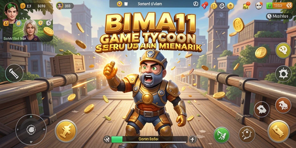 Tampilan seru gameplay BIMA11 dalam membangun bisnis Tycoon.