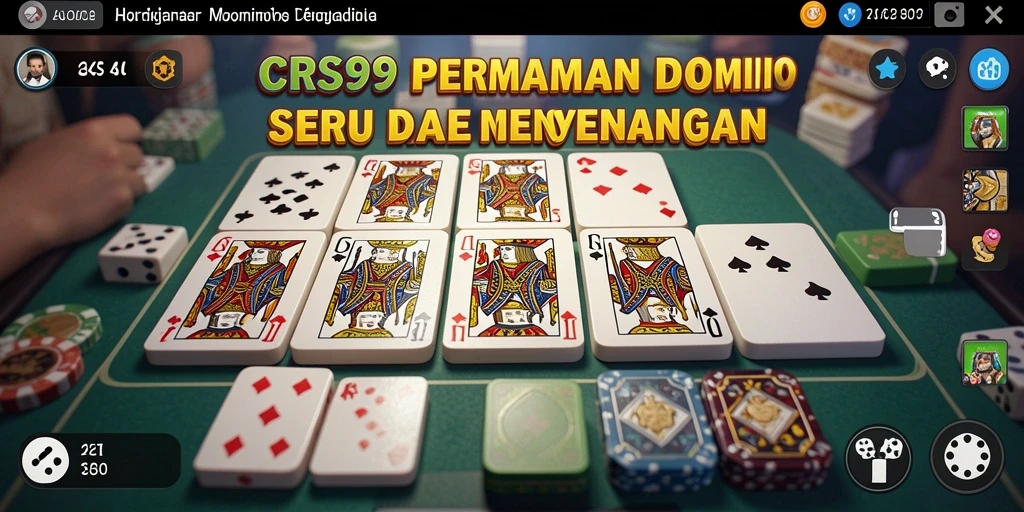 Screenshot gameplay CRS99 menunjukkan keseruan bermain Domino secara online.