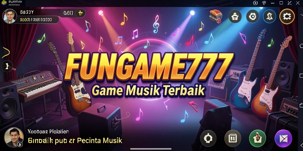 Screenshot gameplay FUNGAME777 dengan berbagai tantangan musik.