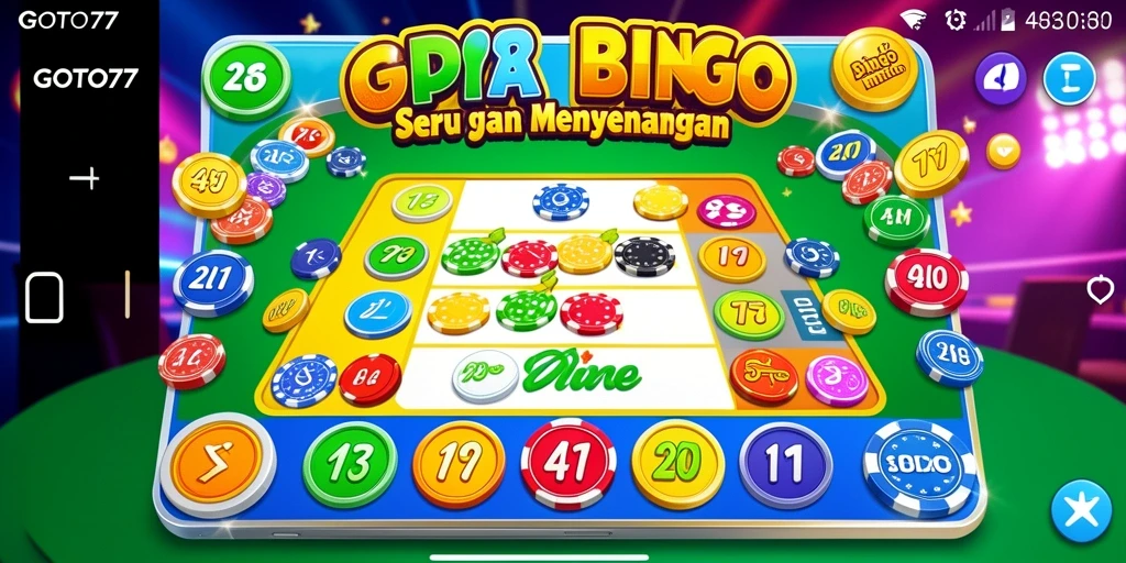 Menampilkan gameplay seru di GOTO77 Bingo dengan kartu dan angka.
