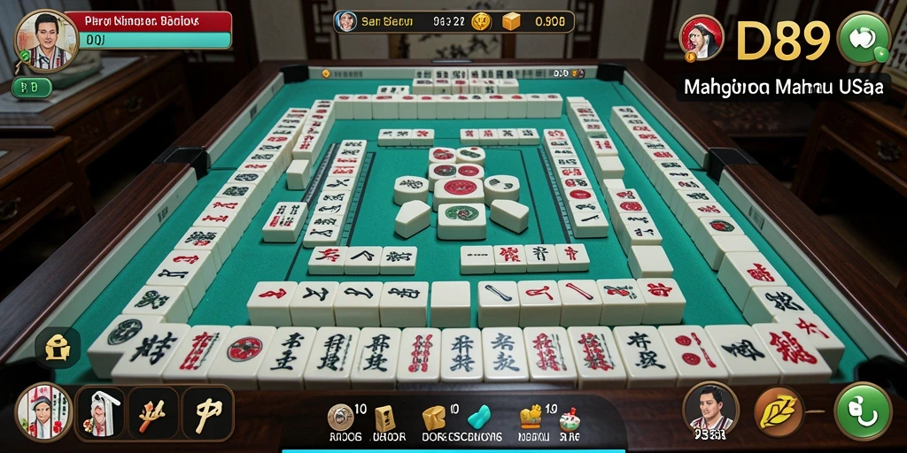 Tampilan gameplay seru IDR89 yang menampilkan elemen Mahjong.