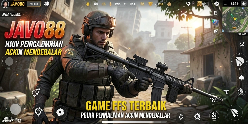 Screenshot utama JAVO88 dengan tampilan aksi FPS yang mendebarkan.