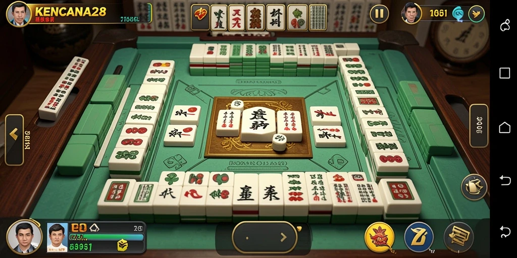 Tampilan gameplay KENCANA28 yang seru dan menantang dalam Mahjong.