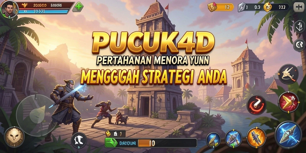 Tampilan gameplay menara pertahanan yang seru dan intens.