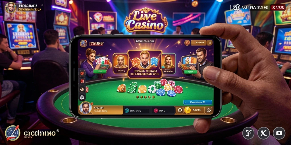 Tampilan seru gameplay Live Casino dalam V21 dengan dealer profesional.